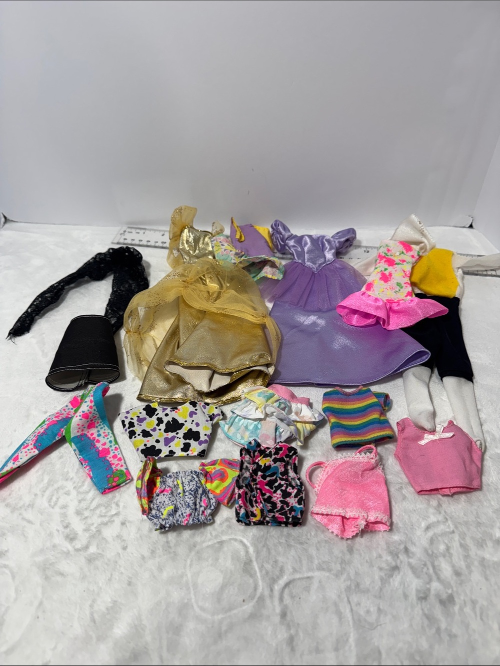 Barbie and doll clothes lot of 10 piece princes 80s workout and more